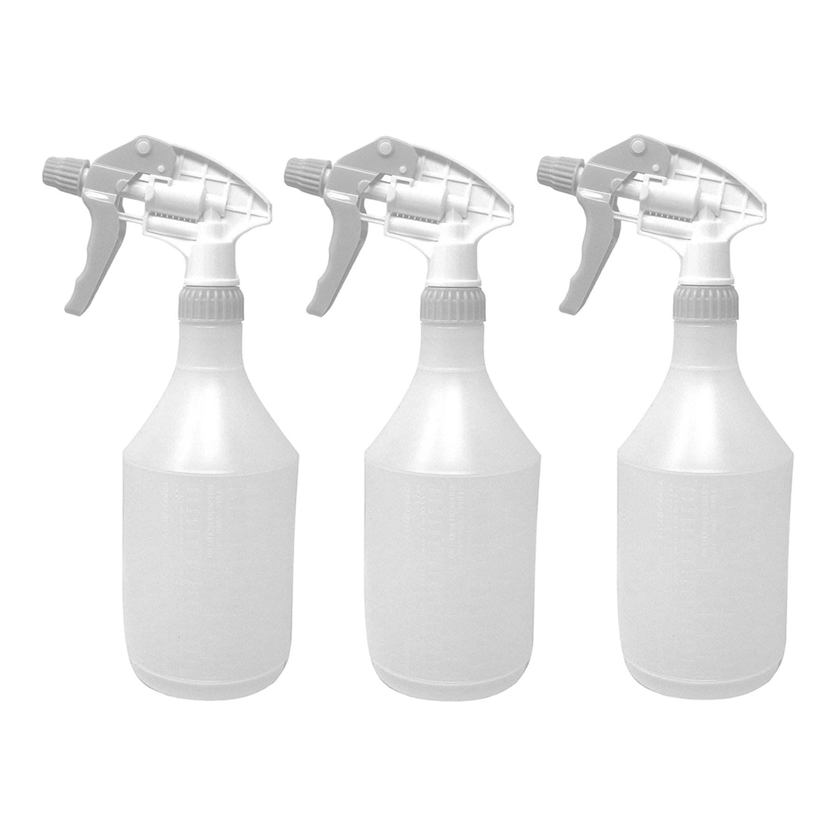 Pack Of 3 Reusable White Trigger Spray Bottle 750ml Heavy Duty