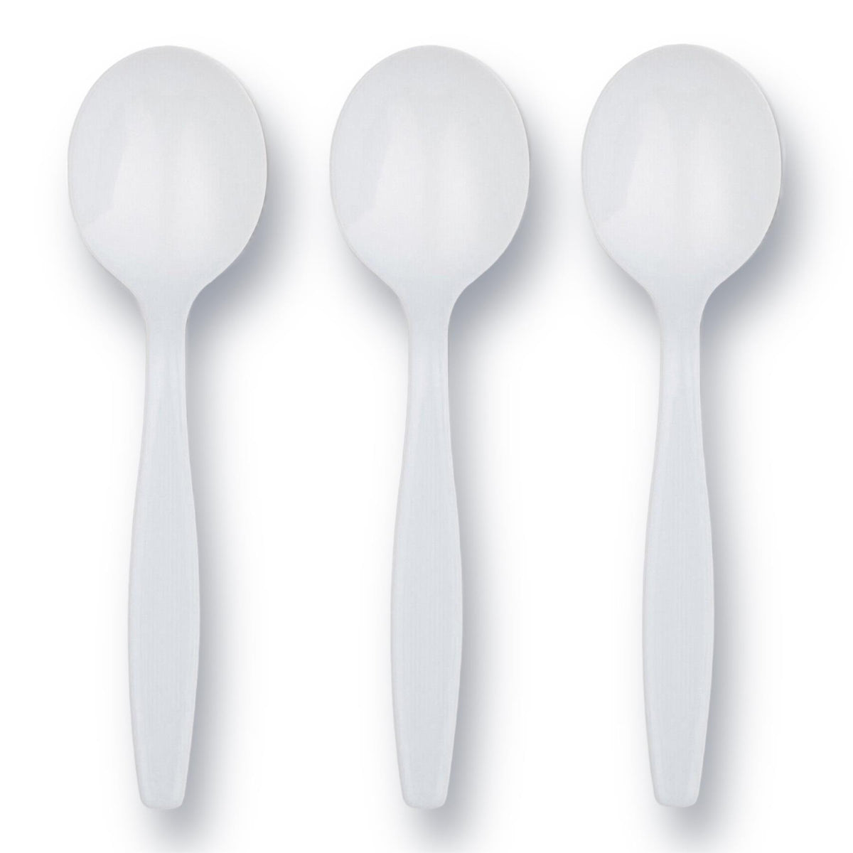 100 White Heavy Duty Plastic Spoons