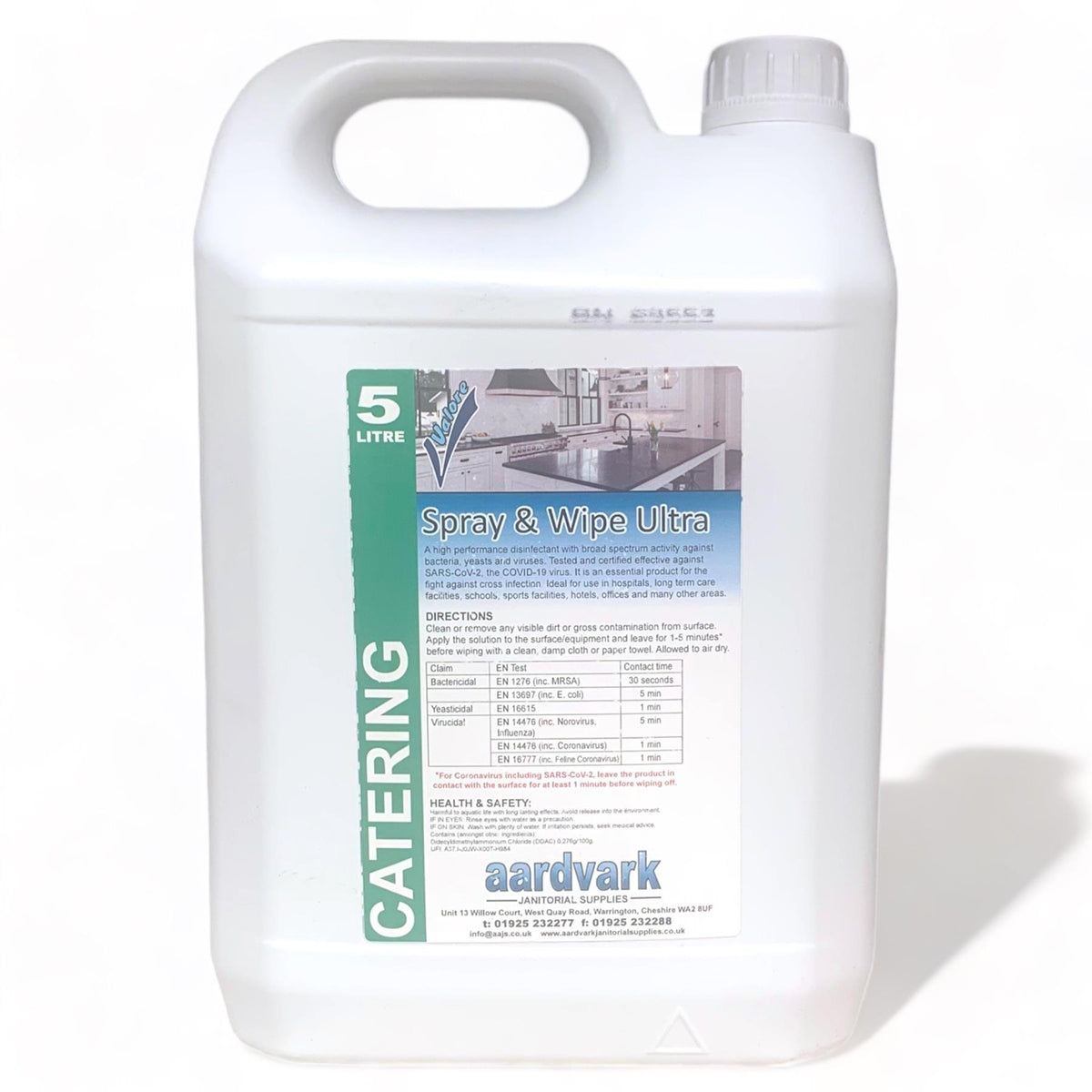 Aardvark Janitorial Supplies Spray and Wipe Ultra Bactericidal and Viricidal Cleaner 5 Litre