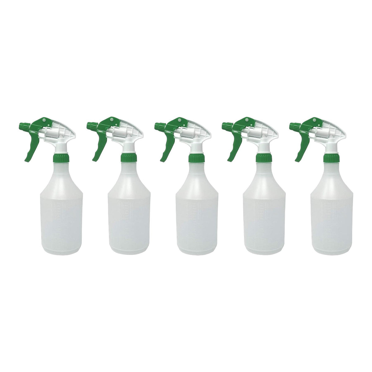 Pack Of 5 Reusable Green Trigger Spray Bottle 750ml Heavy Duty