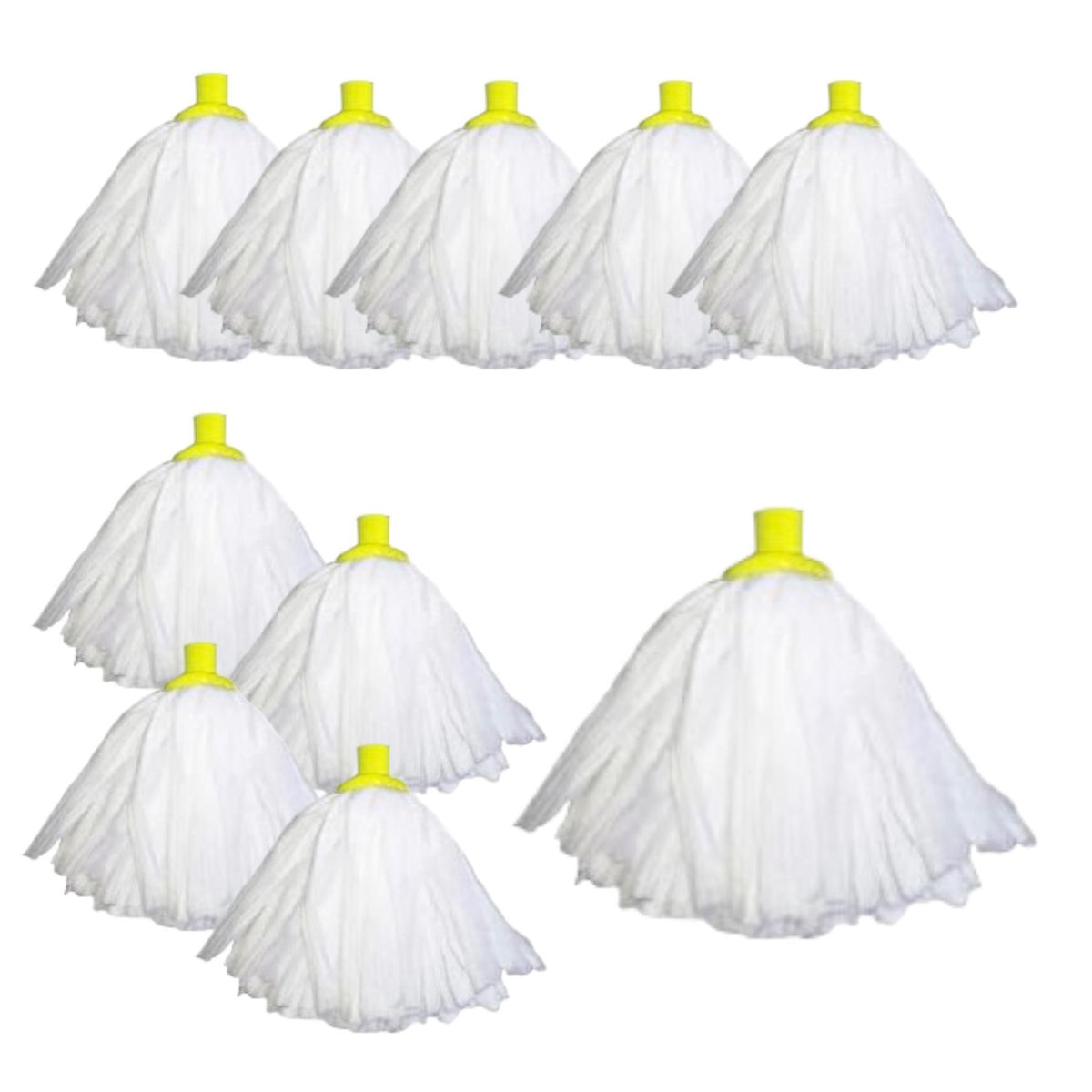 Professional Super White Colour Coded Mop Heads, 10 Yellow