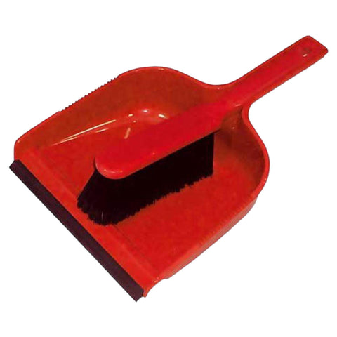 Ramon Hygiene Red Dust Pan and Brush Set, with Soft Bristles