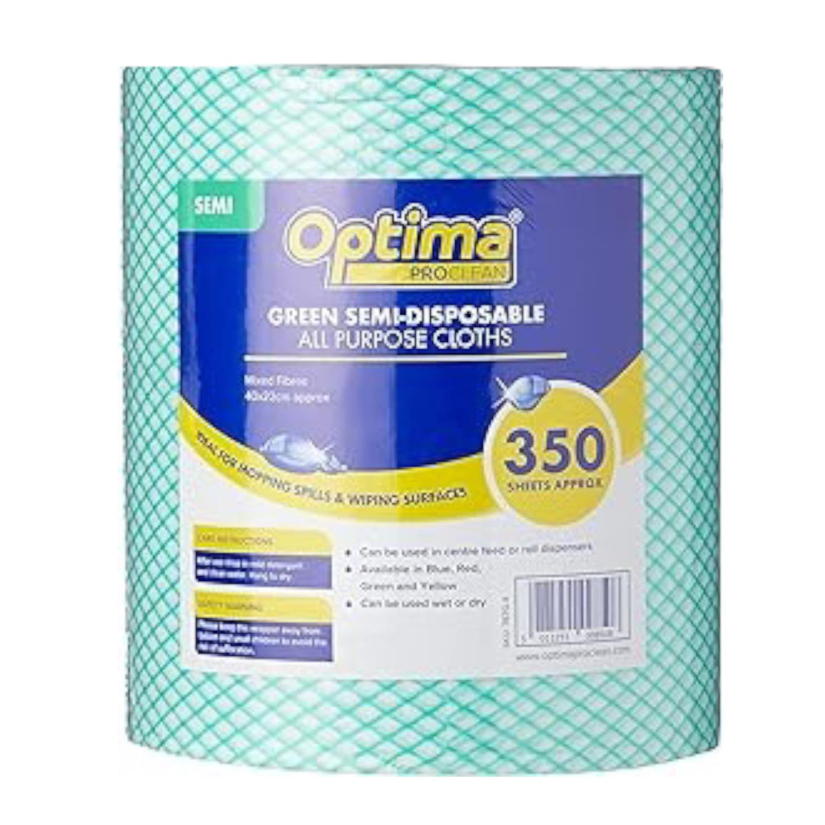 Optima Proclean Lightweight All Purpose Cleaning Cloths 350 Green