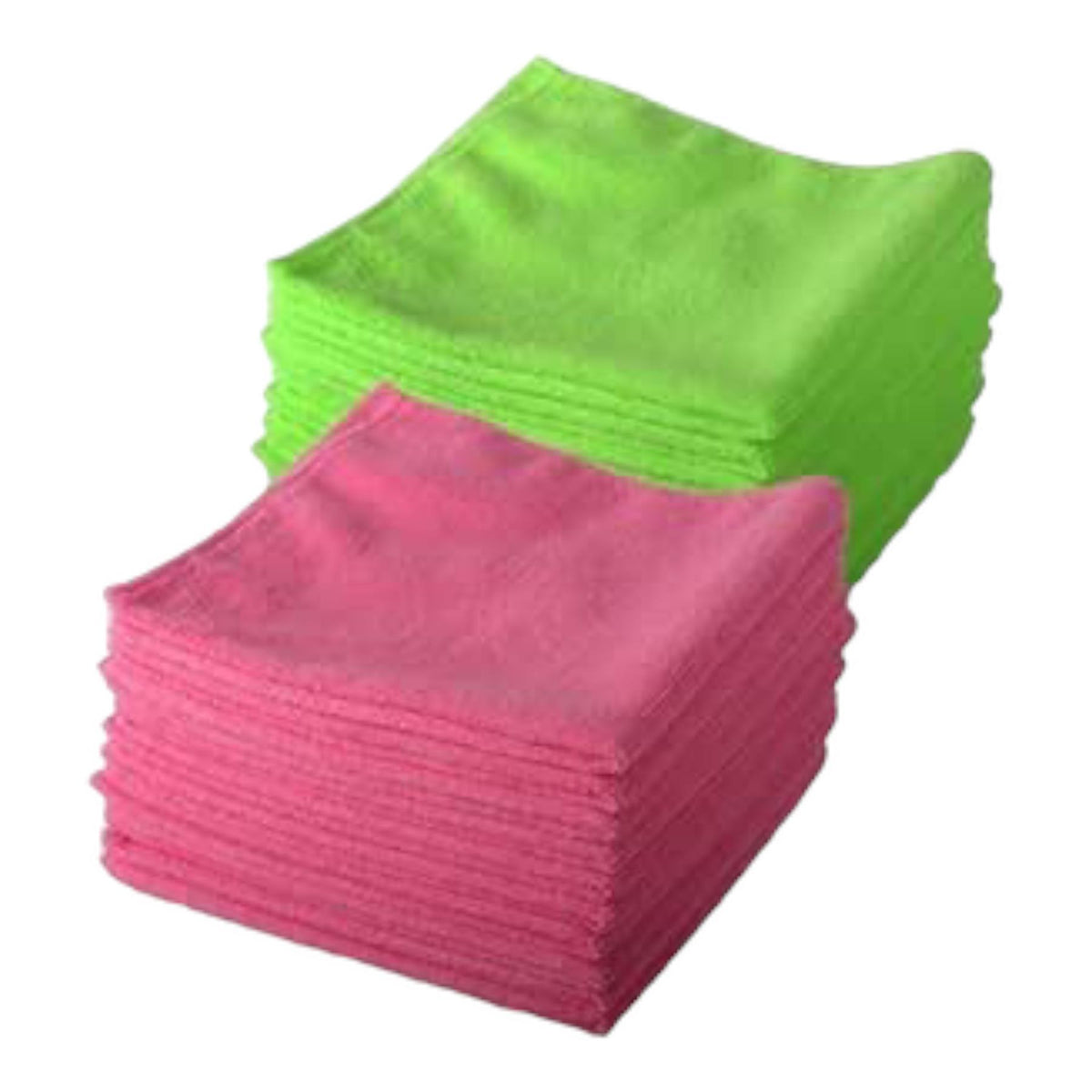 10 Pink and 10 Green Exel Microfibre cloths, Lint Free, For Polishing, Washing, Waxing And Dusting