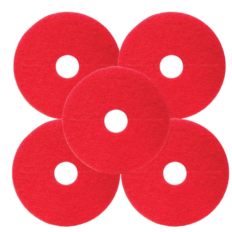 Red Floor Pads Pack of 5 17 inch Pads For Machine Buffing