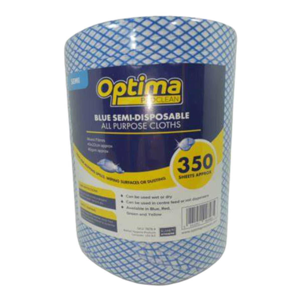 Optima Proclean Lightweight All Purpose Cleaning Cloths 350 Blue