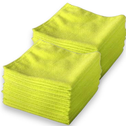 20 Yellow Exel Microfibre cloths, Lint Free, For Polishing, Washing, Waxing And Dusting