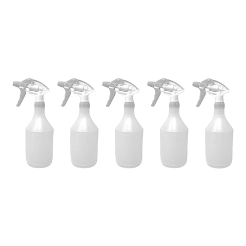 Pack Of 5 Reusable White Trigger Spray Bottle 750ml Heavy Duty