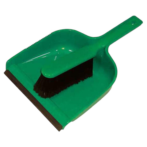 Ramon Hygiene Green Dust Pan and Brush Set, with Soft Bristles,