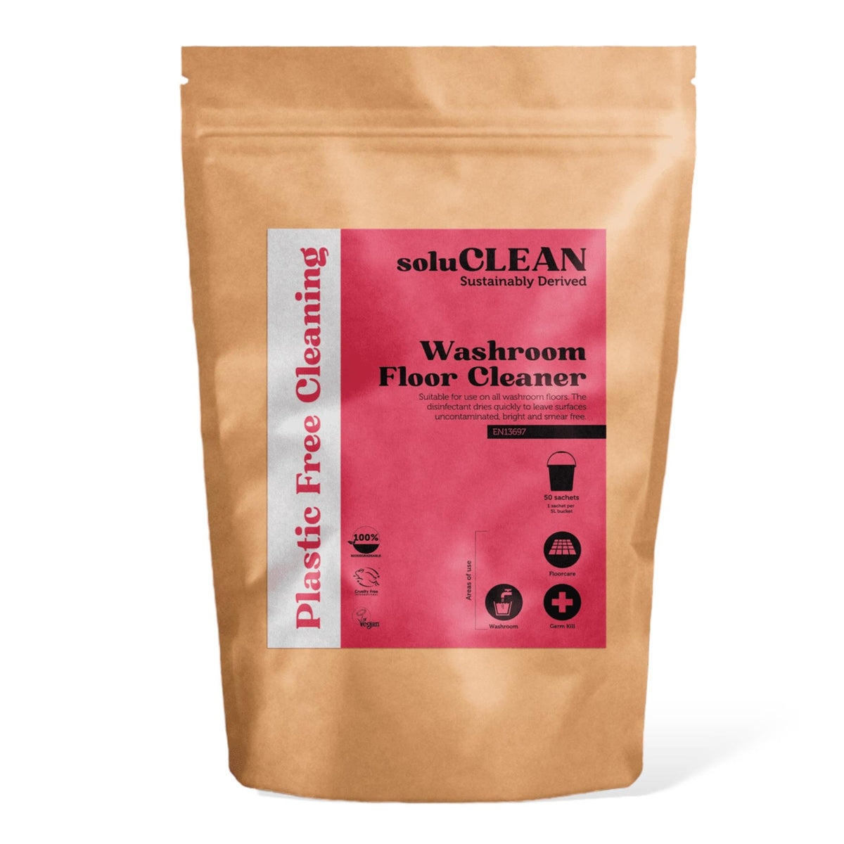 Soluclean Washroom Floor Cleaner, (One Packet of 50 Sachets)