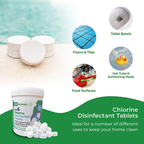 200 Professional Bleach Chlorine Disinfectant Tablets