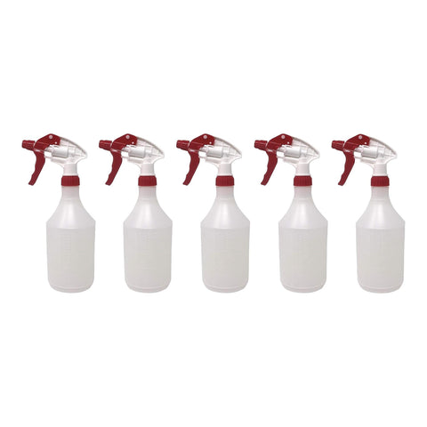 Pack Of 5 Reusable Red Trigger Spray Bottle 750ml Heavy Duty
