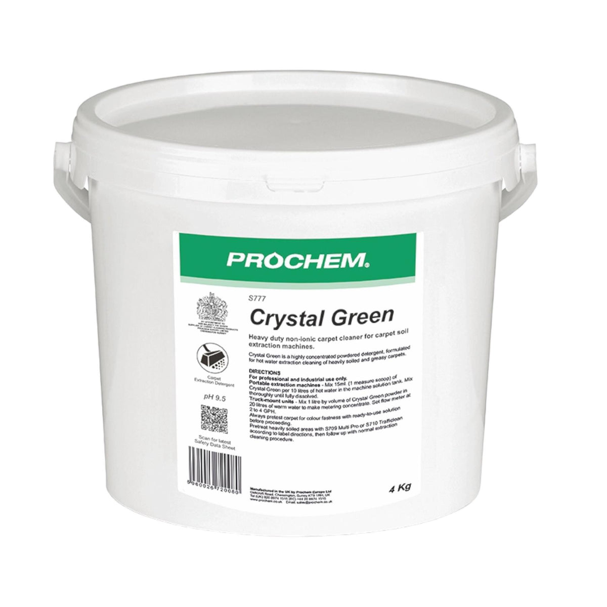 Prochem Crystal Green 4KG tub Heavy Duty Non-Ionic Carpet Cleaner