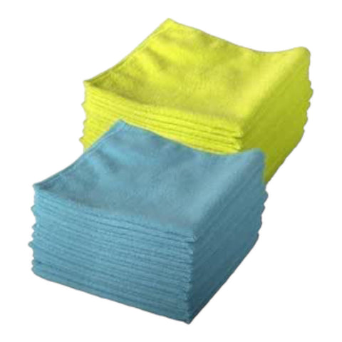 10 Yellow and 10 Blue Exel Microfibre cloths, Lint Free, For Polishing, Washing, Waxing And Dusting