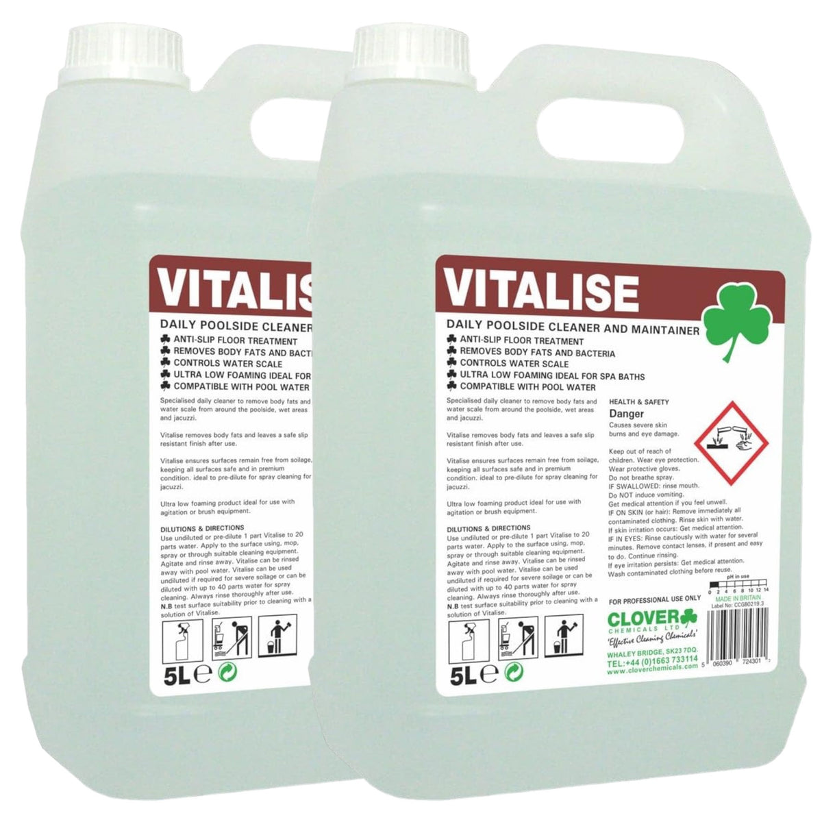 Clover Chemicals Vitalise Poolside Cleaner and Maintainer 10 Litre