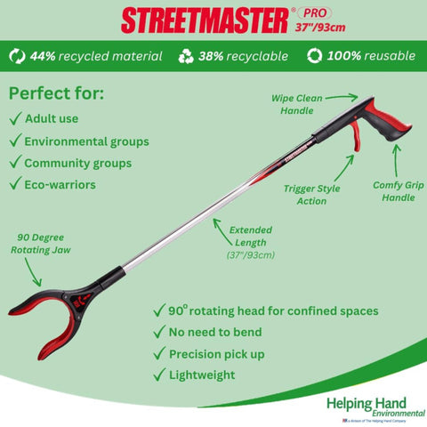 The Helping Hand Company Street Master PRO Extended Length Litter Picker 37" / 93cm