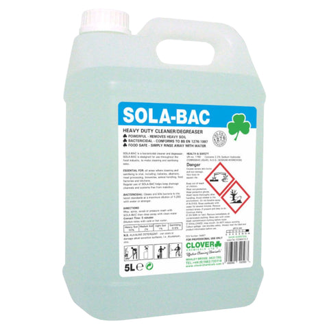 Clover Chemicals Sola-Bac Bactericidal Hard Surface Cleaner 5 Litre