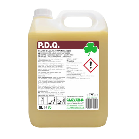 Clover Chemicals PDQ Solvent-free Polymeric Wax Floor Maintainer 5 Litre