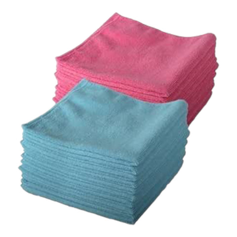 10 Pink and 10 Blue Exel Microfibre cloths, Lint Free, For Polishing, Washing, Waxing And Dusting