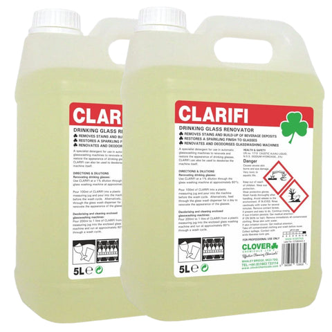 Clover 369 Clarifi Drinking Glass Renovator 5 Litre - Pack of 2