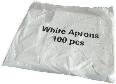 1000 Disposable White Aprons, Flat Packed (10 Packs of 100 White Aprons)