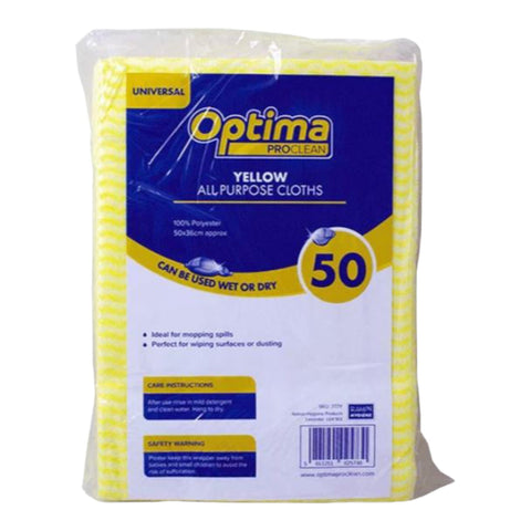 Optima Pro Clean All Purpose Clothes, 50 Yellow