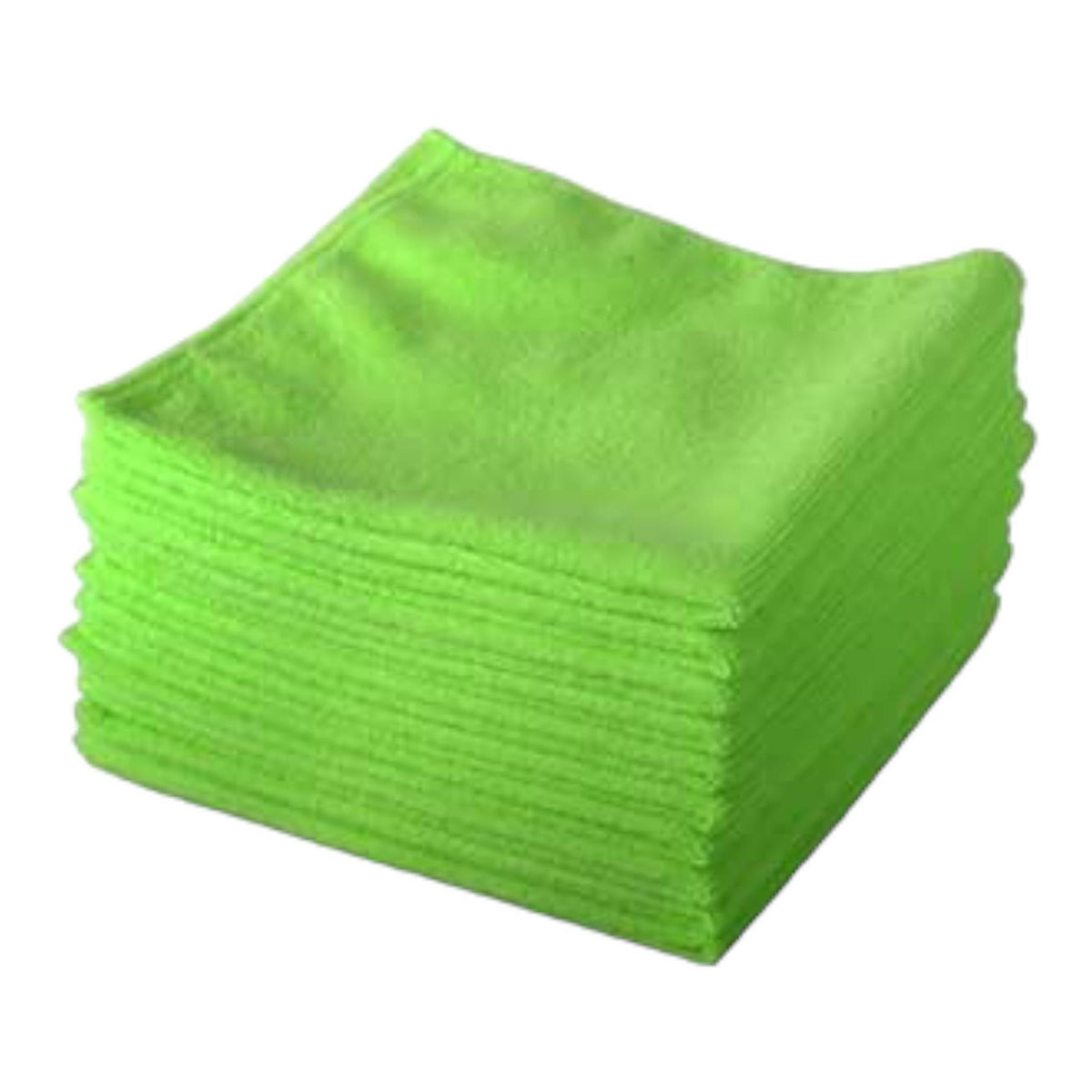10 Pack of Green Lint Free Microfibre Exel Super Magic Cleaning Cloths For Polishing, Washing, Waxing And Dusting