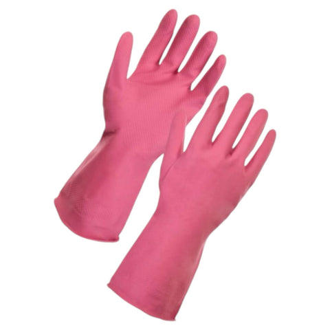 Safe Touch Pink Gloves, 1 Pair, Size Medium