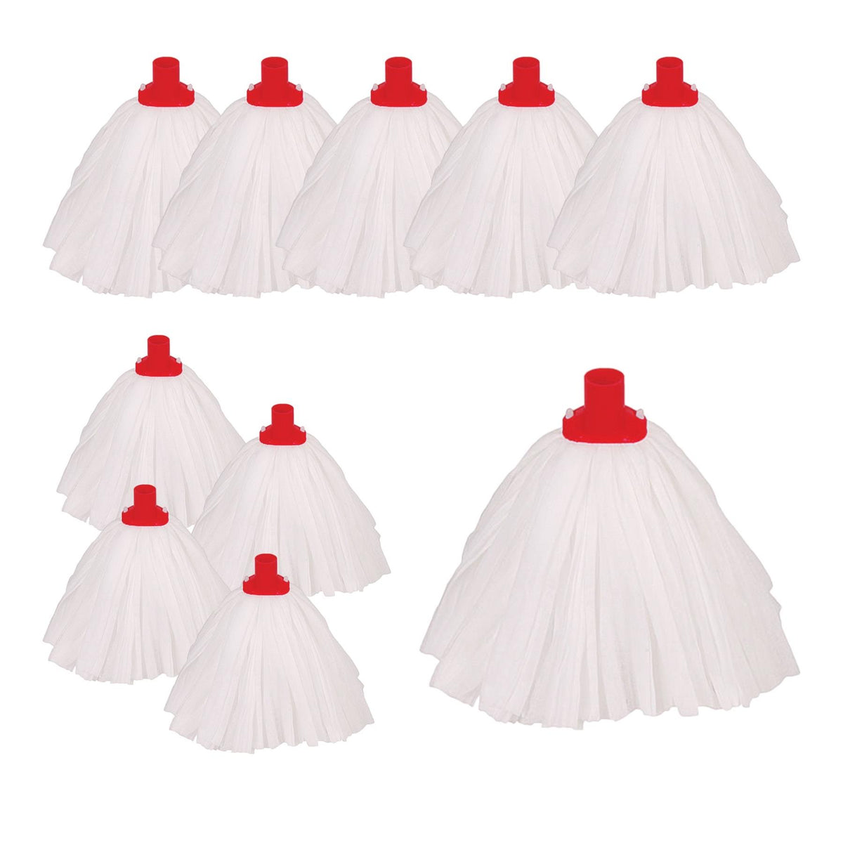 Professional Super White Mop Heads, 10 Red
