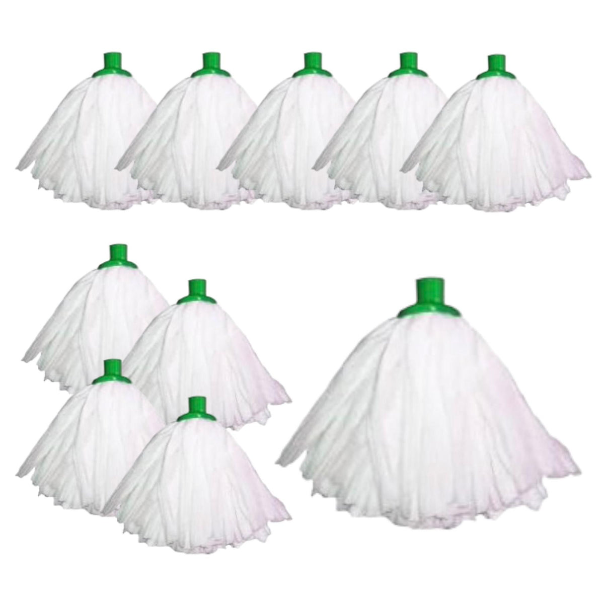 Professional Super White Mop Heads, 10 Green