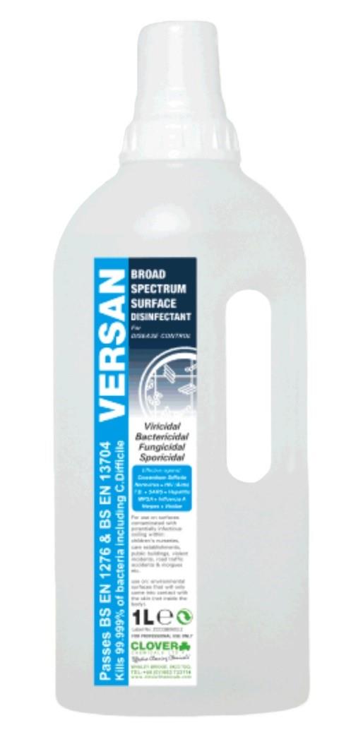 Versan Cleaner & Disinfectant Ideal for the Food Industry and Kennels - Kills Parvo Virus, Feline Panleukopenia, Calicivirus & More (1L)