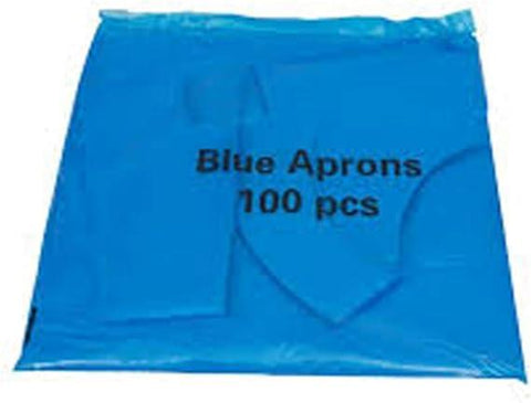 1000 Disposable Blue Aprons, Flat Packed (10 Packs of 100 Blue Aprons)