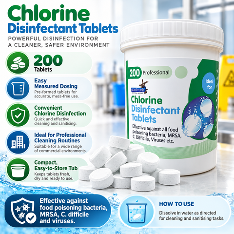 Chlorine Disinfectant Tablets - Professional Cleaning & Sanitising Tablets