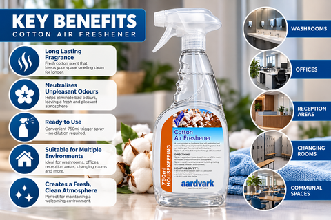 Cotton Air Freshener - Long Lasting Fragrance, Odour Neutraliser - 750ml