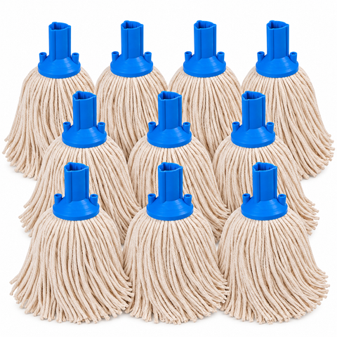 Exel Cotton Mop Head - Colour Coded Professional Screw-Fit Mop Head - Red, Blue, Green & Yellow
