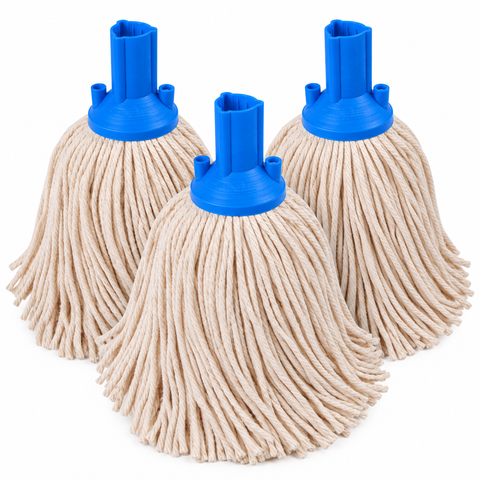 Exel Cotton Mop Head - Colour Coded Professional Screw-Fit Mop Head - Red, Blue, Green & Yellow