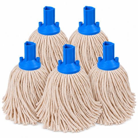 Exel Cotton Mop Head - Colour Coded Professional Screw-Fit Mop Head - Red, Blue, Green & Yellow