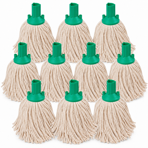 Exel Cotton Mop Head - Colour Coded Professional Screw-Fit Mop Head - Red, Blue, Green & Yellow