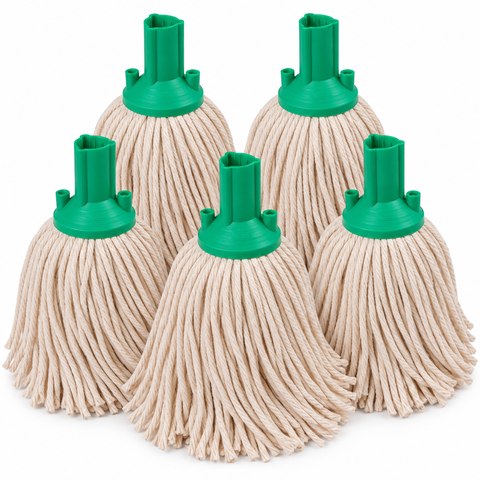 Exel Cotton Mop Head - Colour Coded Professional Screw-Fit Mop Head - Red, Blue, Green & Yellow