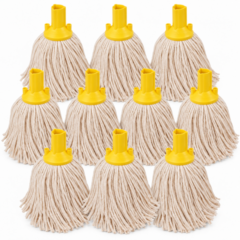 Exel Cotton Mop Head - Colour Coded Professional Screw-Fit Mop Head - Red, Blue, Green & Yellow