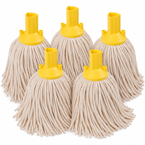 Exel Cotton Mop Head - Colour Coded Professional Screw-Fit Mop Head - Red, Blue, Green & Yellow