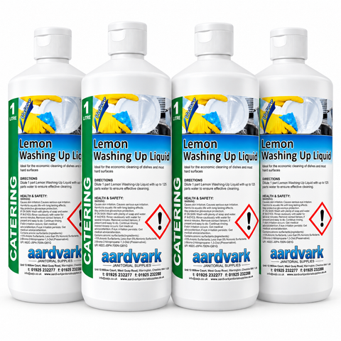 Lemon Washing Up Liquid - Concentrated Professional Dishwashing & Hard Surface Cleaner - 1L