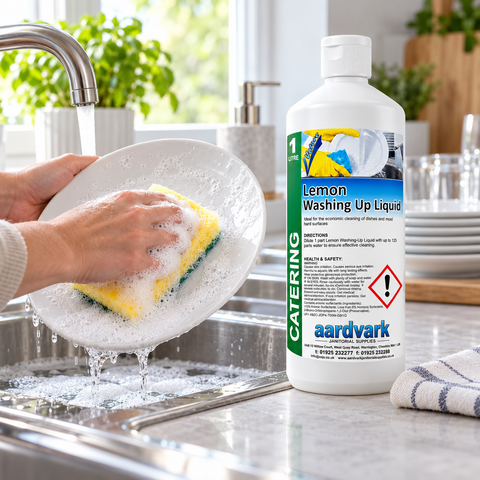 Lemon Washing Up Liquid - Concentrated Professional Dishwashing & Hard Surface Cleaner - 1L