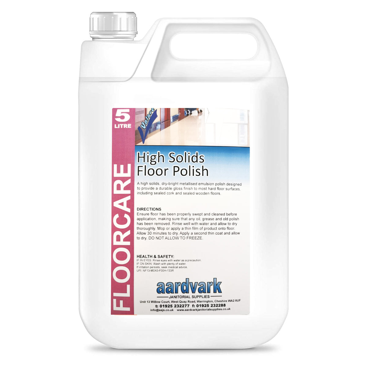 High Solids Floor Polish - Professional Durable Gloss Floor Finish - 5L