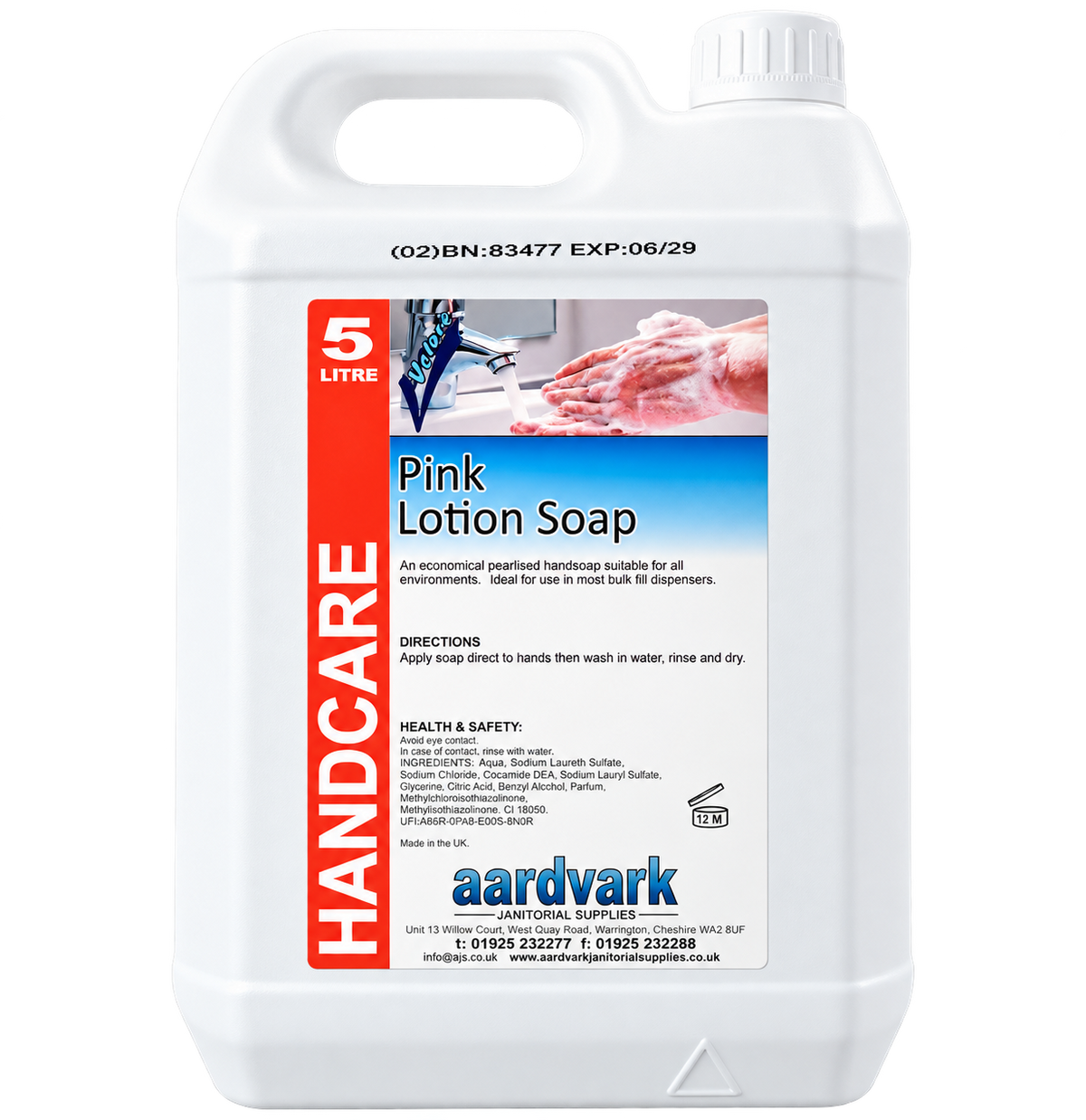 Pink Lotion Soap - Professional Pearlised Hand Wash for Bulk Fill Dispensers - 5L
