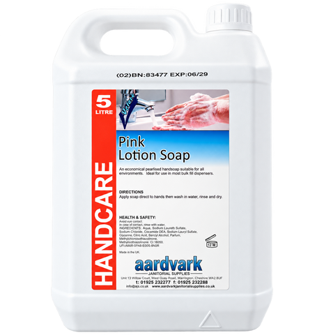 Pink Lotion Soap - Professional Pearlised Hand Wash for Bulk Fill Dispensers - 5L