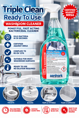 Triple Clean Ready-To-Use Washroom Cleaner - Professional Bactericidal Spray - 750ml