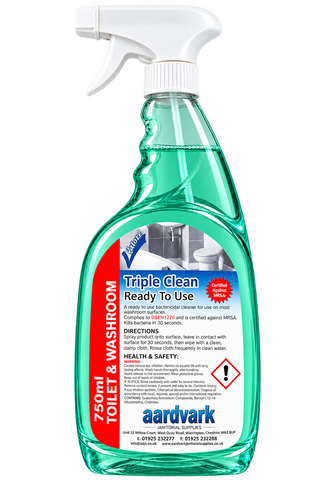 Triple Clean Ready-To-Use Washroom Cleaner - Professional Bactericidal Spray - 750ml