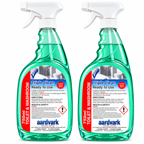 Triple Clean Ready-To-Use Washroom Cleaner - Professional Bactericidal Spray - 750ml