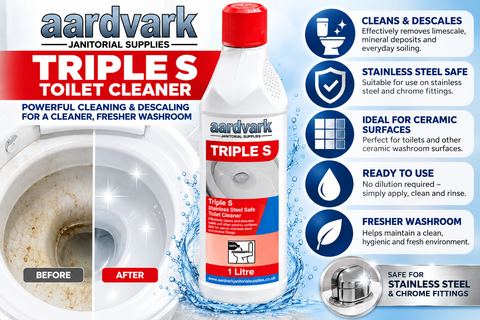 Triple S Toilet Cleaner - Stainless Steel Safe Professional Descaling Cleaner - 1L